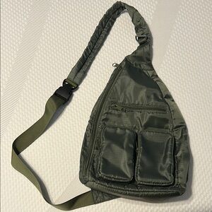 Army Green Crossbody Hiking Backpack